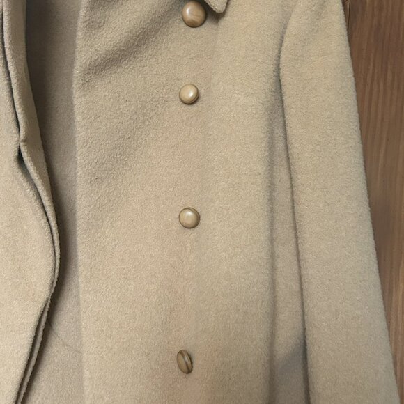 Neusteters 100% CAMEL HAIR Tan Lined Dress & Coat Set No Size Tag Fits S-M - Picture 7 of 11